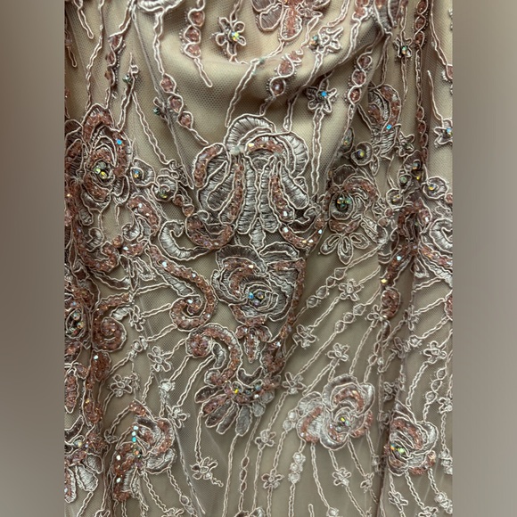 Jovani 00617 size 12 mauve off the shoulder long dress NWT - Picture 4 of 7